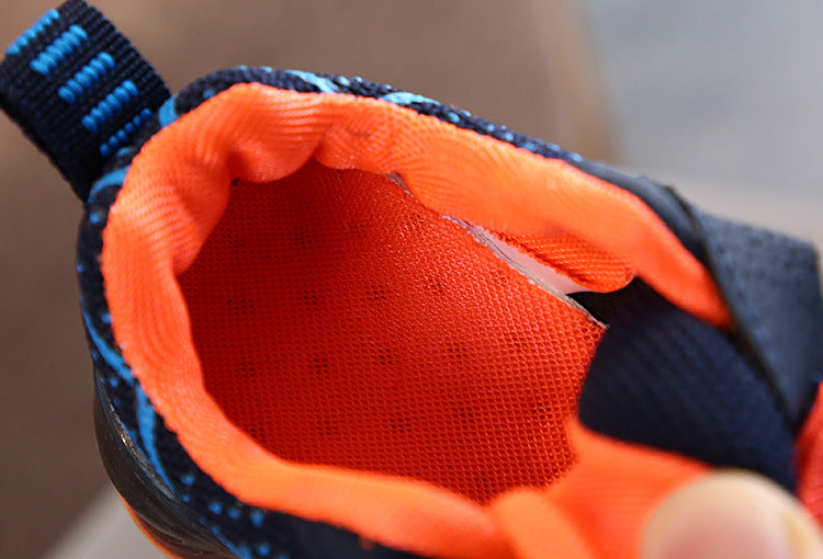 [343120-RED] - IMPORT Sepatu Lampu Sports Anak - Motif Spiderman Nets