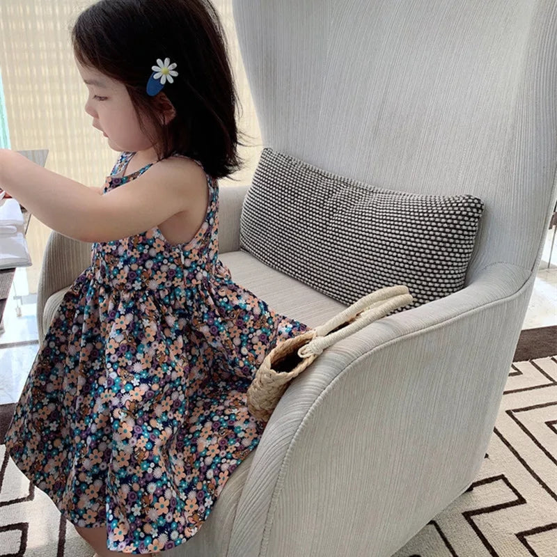 [507257] - Dress Fashion Anak Perempuan Import - Motif Flower Sprinkle