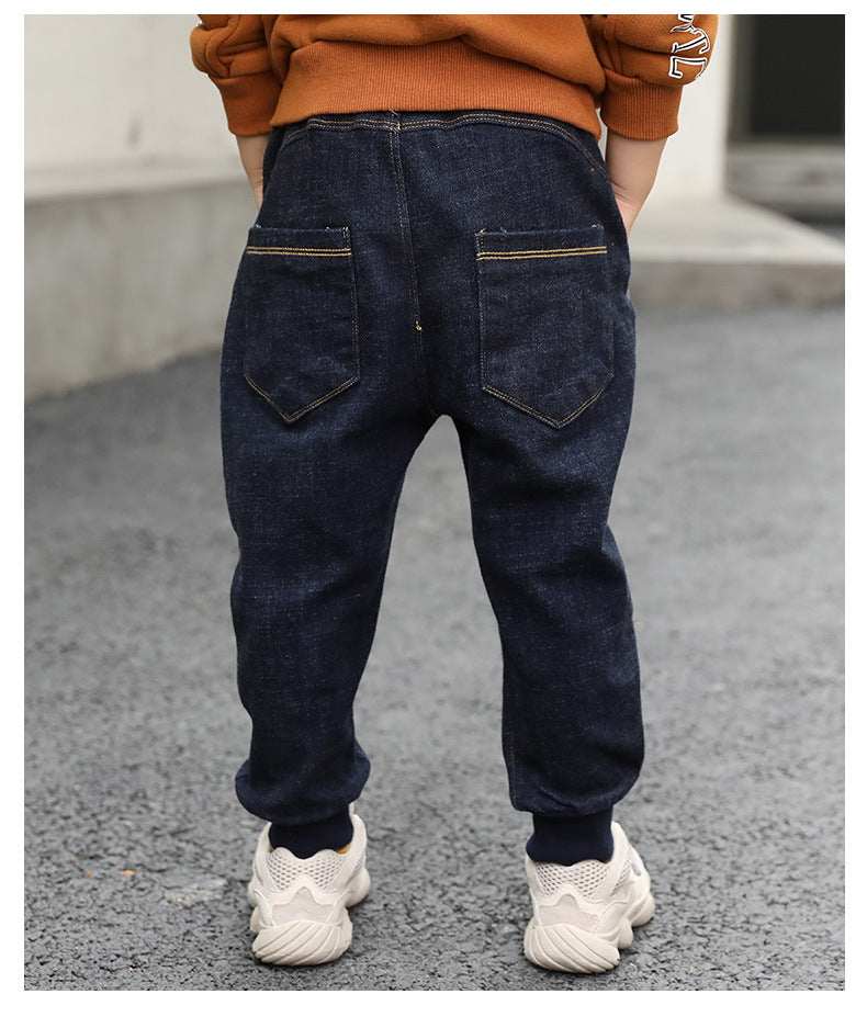 jual [119143-BLUE JEANS] - 100%IMPORT Celana Panjang Jeans Jogger Anak Korean 