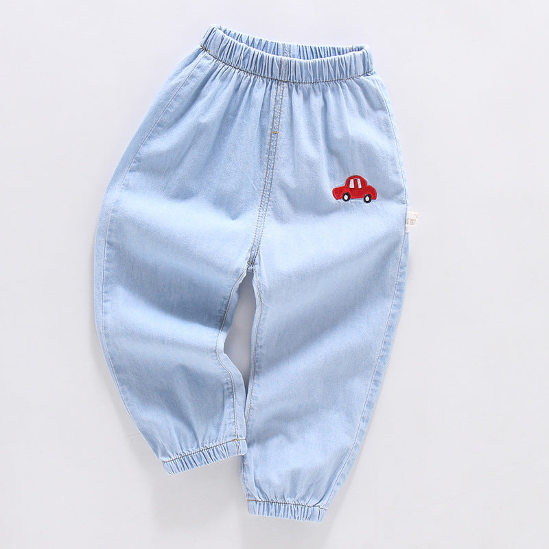 [119235-DENIM CAR] - Celana Panjang Jeans Anak Casual Import - Motif Bordir Tiny Car (digabung ke 119235-DenimRips)