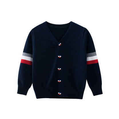 [121304] - Atasan Jaket Cardigan Import Style Anak Kekinian - Motif Sleeve Pattern