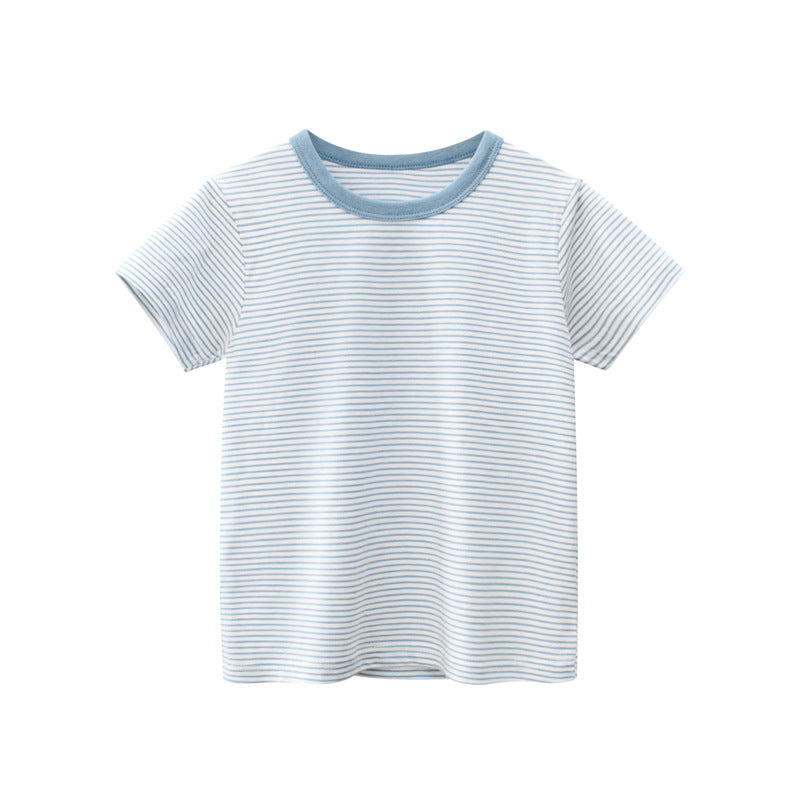 [121332] - Baju Atasan Kaos Garis-Garis Import Anak Laki-Laki - Motif Side Stripe