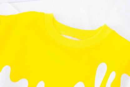 [345255-YELLOW] - Setelan Sweater Import Fashion Anak - Motif Abstract Blotches