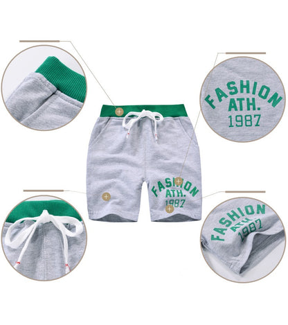 [370101-LIGHT GRAY] - Celana Santai Anak Import / Celana Pendek Anak - Motif Fashion 1987