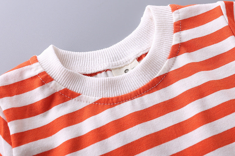 [368169] - Baju Setelan Keren Overall Anak Import - Motif Striped Fox