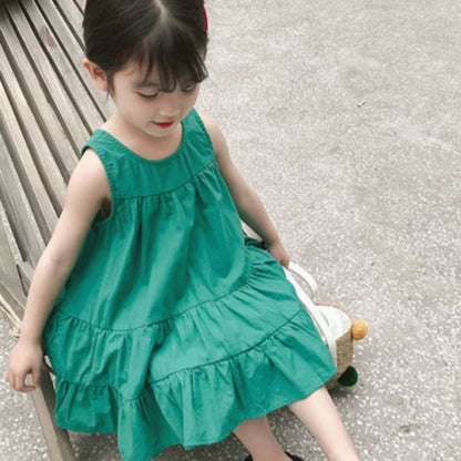[507543] - Dress Import Kutung Anak Perempuan - Motif Back Button