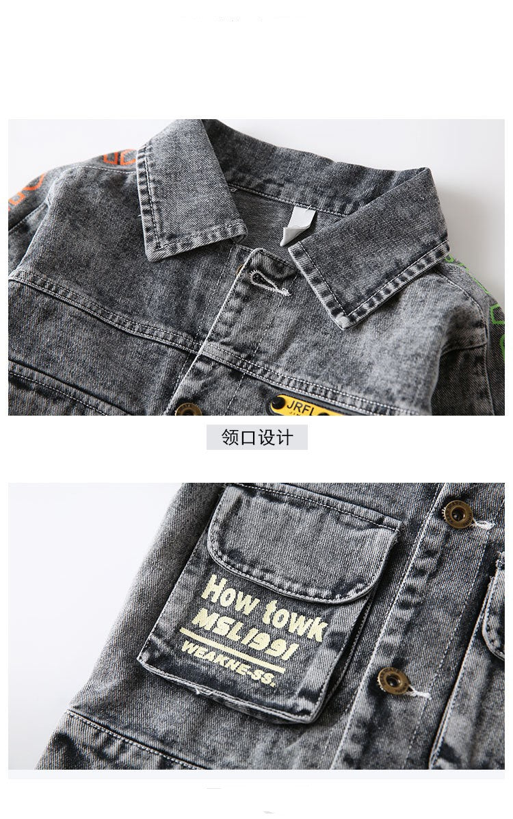 [119274] - Atasan Jaket Jeans Style Anak Import - Motif Denim Style