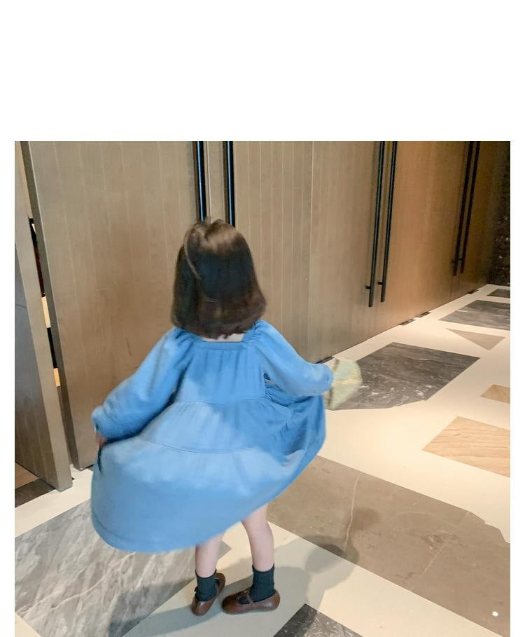 [363278] - Dress Denim Fashion Anak Import - Motif Denim Style