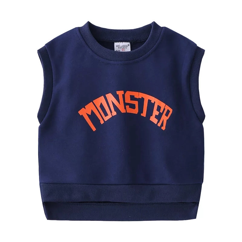 [513236] - Atasan Anak Sweater Kutung Import - Motif Monster Family