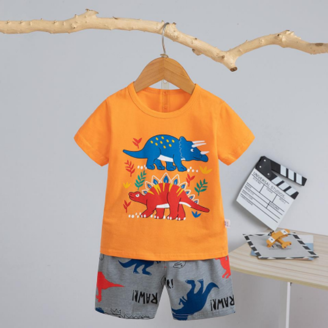 [2251477] - Import Baju Setelan Homewear Anak - Motif Carnivorous Dino