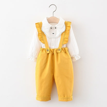 [340284] - Setelan Blouse Celana Overall Import Anak Perempuan - Motif Lace Rope