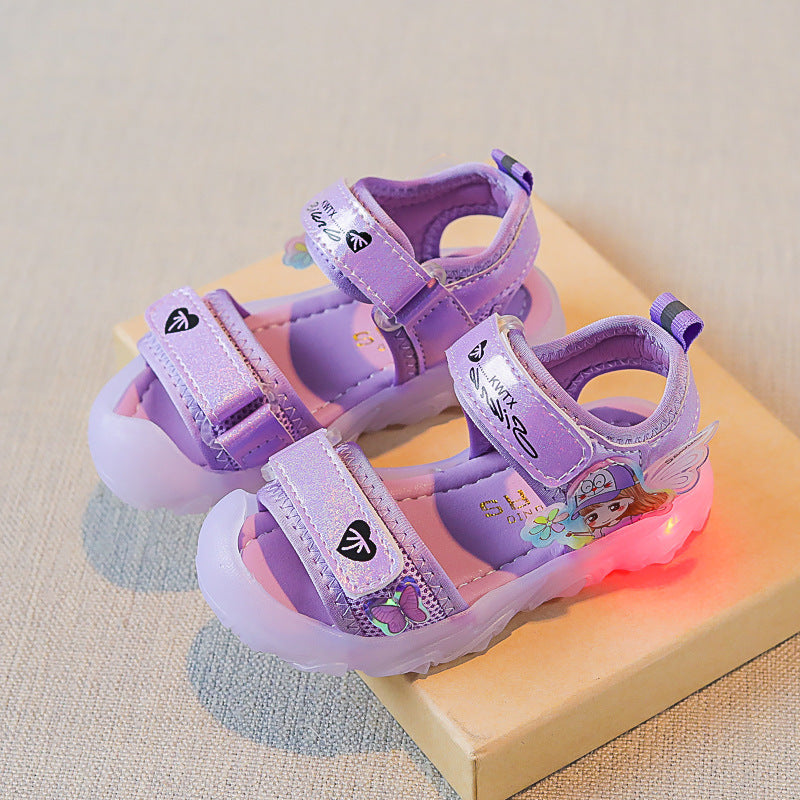 [343265] - 3D Sepatu Sandal Jelly Import Lampu LED Anak Cewek - Motif Girl Cute
