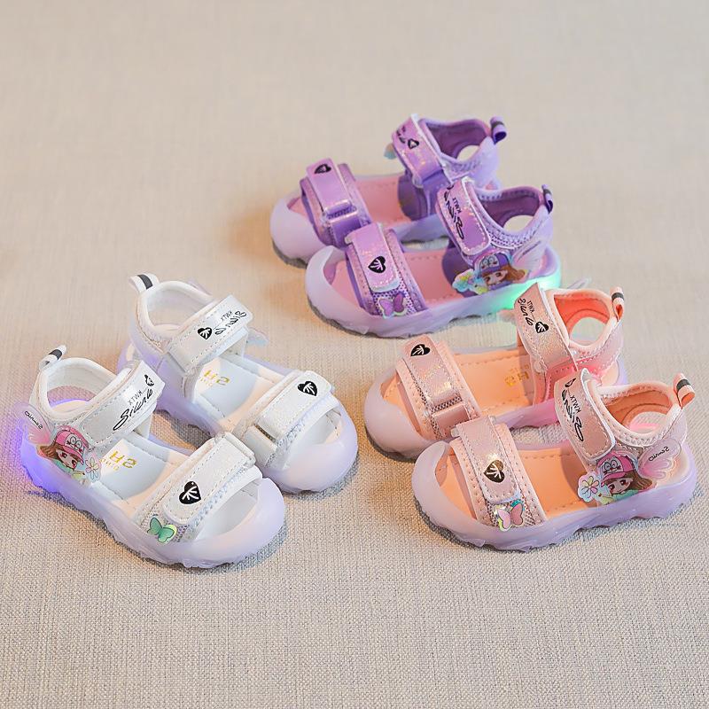 [343265] - 3D Sepatu Sandal Jelly Import Lampu LED Anak Cewek - Motif Girl Cute