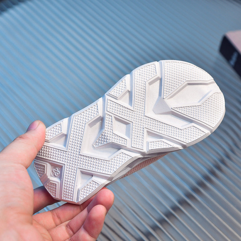 [343329] - Sepatu Lampu LED Knit Sneakers Import Anak Cewek - Motif Big Alphabet