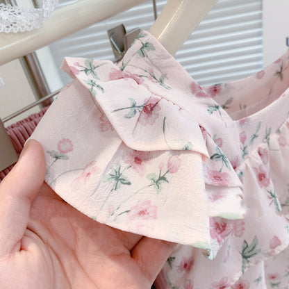 [363518] - Setelan Blouse Kutung Celana Panjang Kulot Anak Perempuan - Motif Small Flower