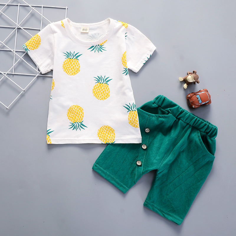 [368159] - Baju Setelan Santai Anak Import - Motif Pineapple Pattern