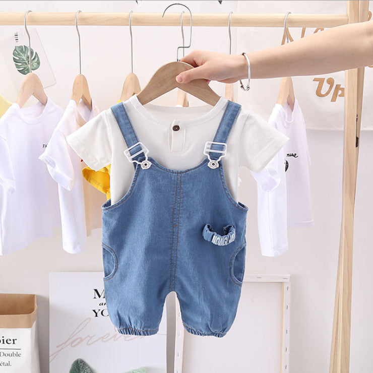 [368421] - Setelan Overall Fashion Anak Import - Motif Side Pockets