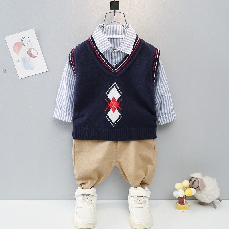 [368478] - Setelan Sweater 3 In 1 Anak Import Fashionable - Motif Abstract Pattern