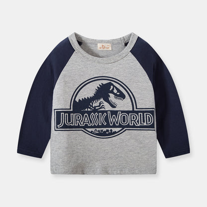 [370205-GRAY] - Atasan Kaos Anak Import - Motif Jurassic World