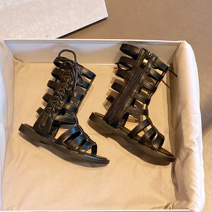 [381217] - Sepatu Sandal Gladiator Flat Tali Import Anak Perempuan - Motif High Rope (NB : Pindah ke 381148)