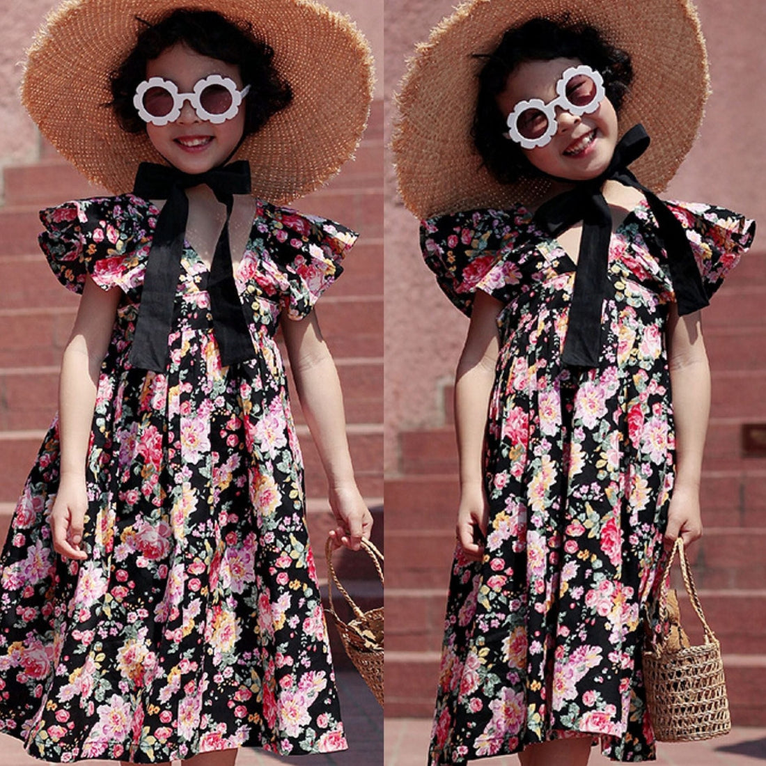 [507608] - Dress Anak Perempuan Fashion Import - Motif Dark Blossom