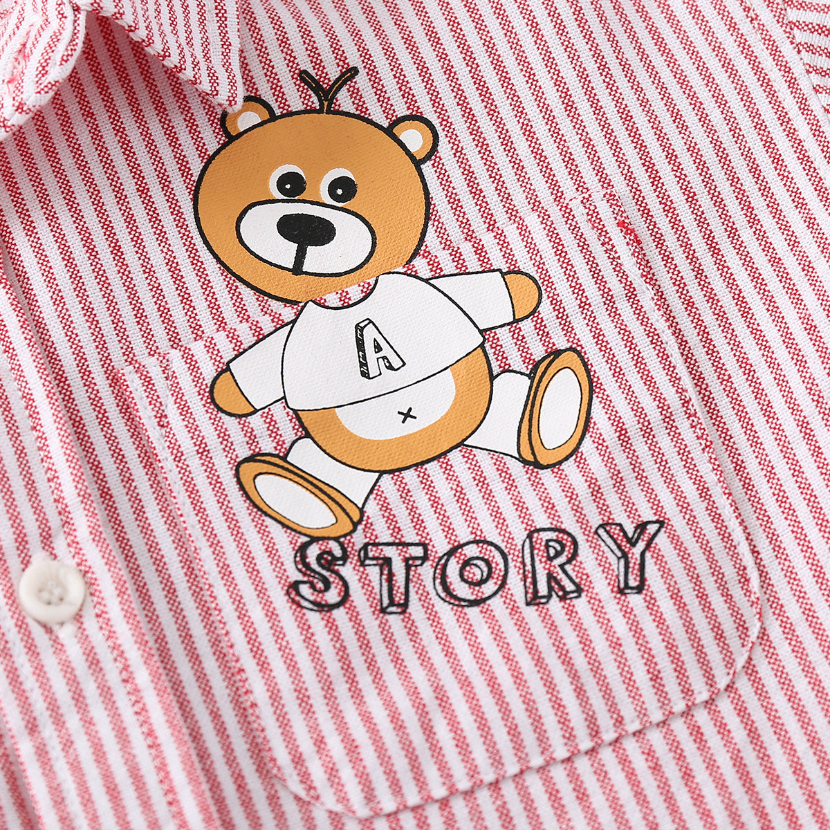[513484] - Baju Atasan Import Kemeja Anak - Motif Bear Story