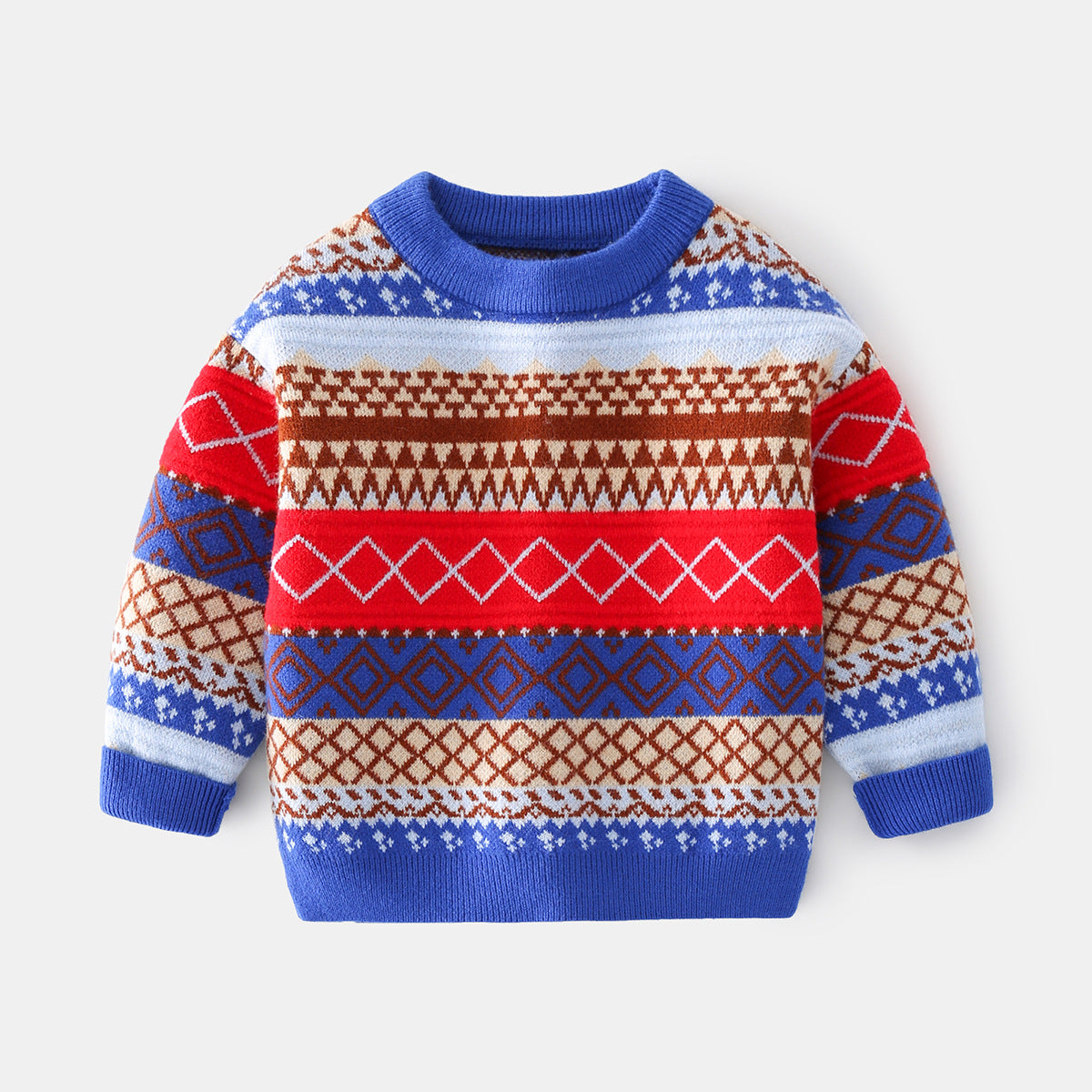 [513588] - Atasan Sweater Rajut Lengan Panjang Anak Cowok Cewek - Motif Pattern Abstract