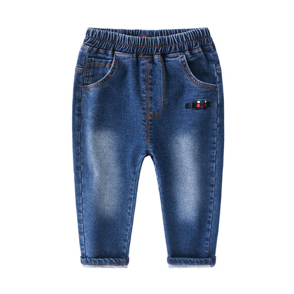 [513605] - Bawahan Celana Panjang Jeans Gradasi Import Anak Laki-Laki - Motif Little Thing