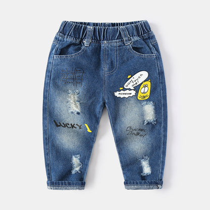 [513609] - Bawahan Celana Panjang Jeans Ripped Sobek Import Anak Laki-Laki - Motif Touch Me!