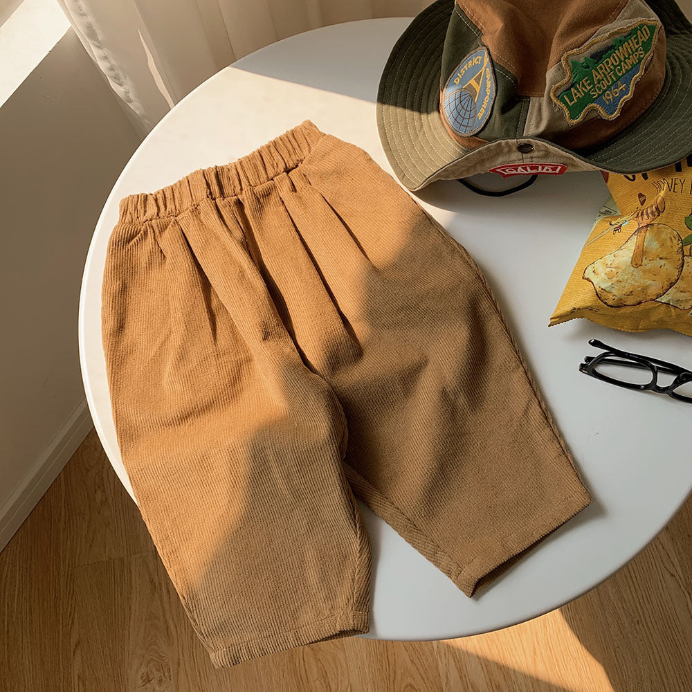 [602118] - Celana Panjang Chino Corduroy Polos Import Anak Cowok - Motif Coarse Texture