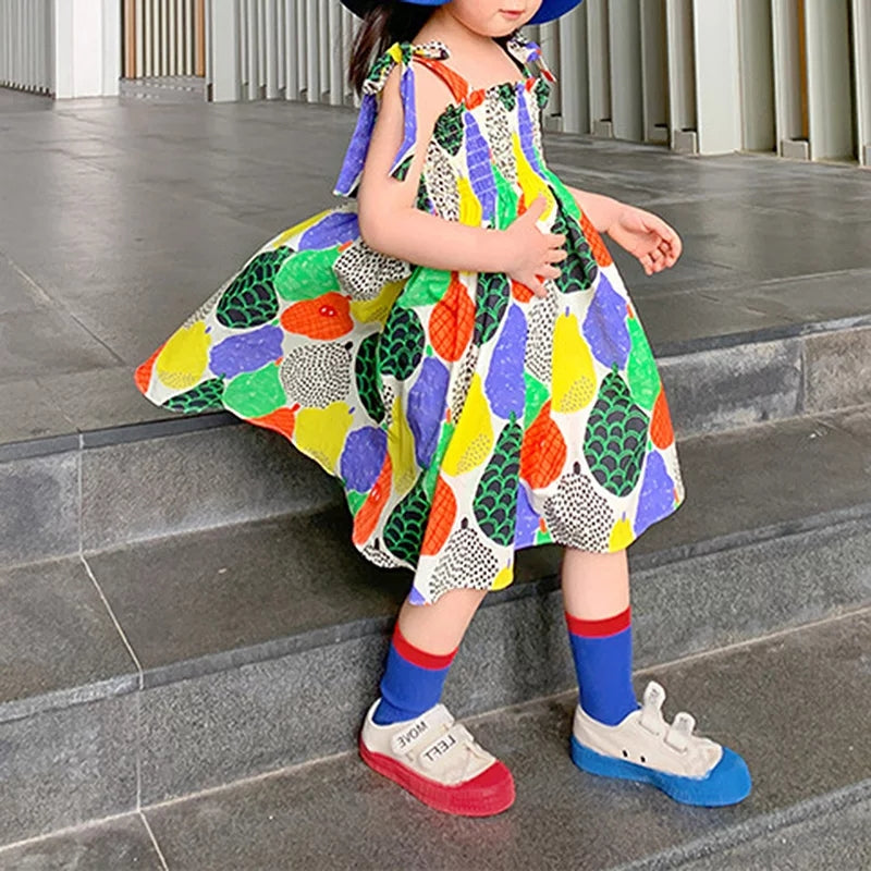 [507363] - Dress Fashion Anak Perempuan Import - Motif Fruits