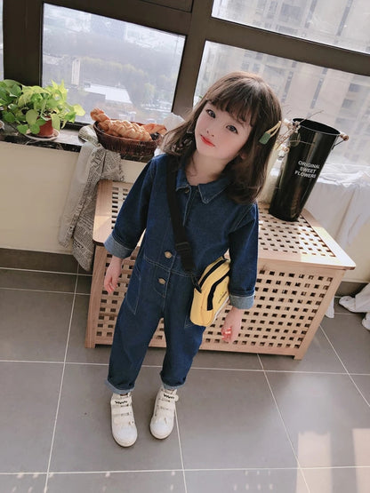 [507403] - Jumpsuit Fashion Anak Perempuan Import - Motif Denim