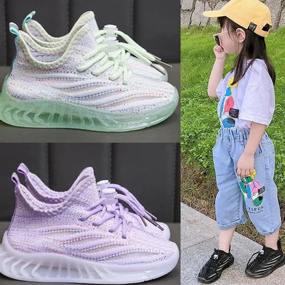 [343170] - Sepatu Lampu Trendy Fashion Anak Import - Motif Lace Wave