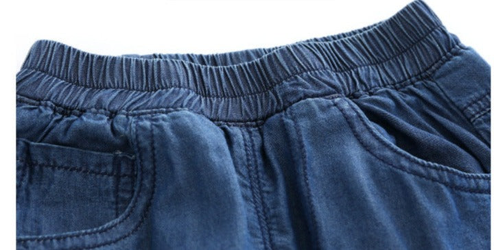 [513615] - Bawahan Celana Panjang Jogger Denim Tali Import Anak Laki-Laki - Motif Star Rope