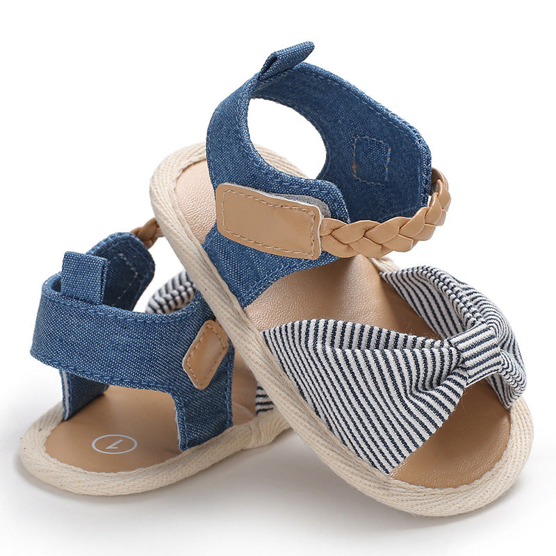 [105280-BLUE STRIPE] - Sepatu Sandal Bayi Prewalker Import - Motif Classic Stripes