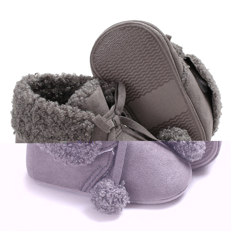 [105282-GRAY] - Sepatu Bayi Prewalker Import - Motif Winter Fur