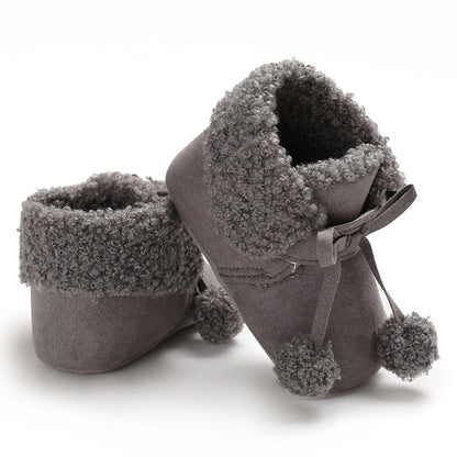 [105282-GRAY] - Sepatu Bayi Prewalker Import - Motif Winter Fur