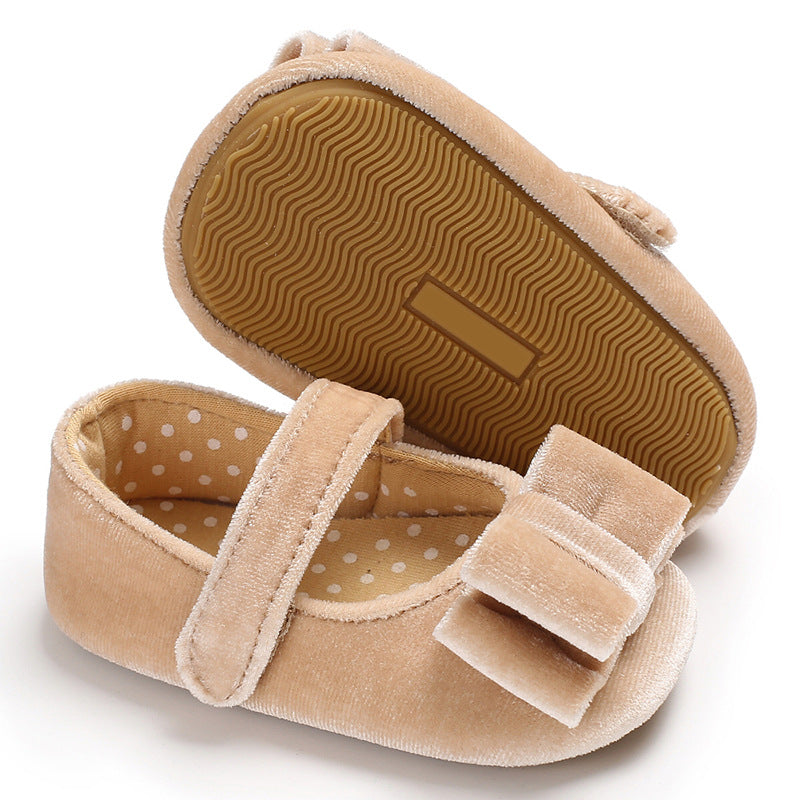 [105274-APRIKOT] - Sepatu Bayi Flat Prewalker 3D Import - Motif Layered Ribbon