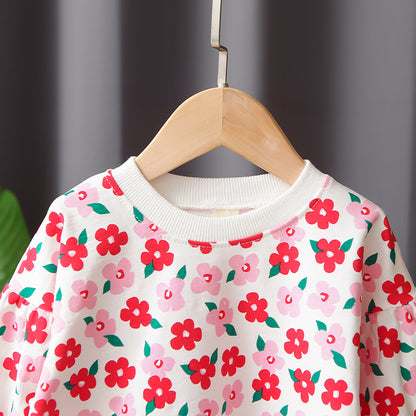 [345286] - Setelan Import Sweater Anak   - Motif Leafy Flowers