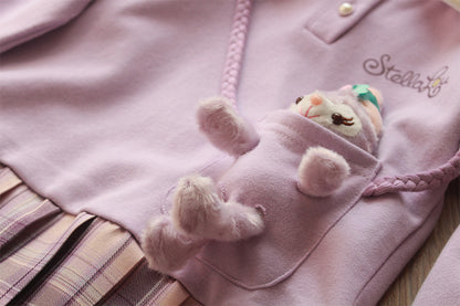 [363514] - 3D Dress Boneka Rok Lipat Plisket Gaya Korea Anak Perempuan - Motif Pocket Rabbit
