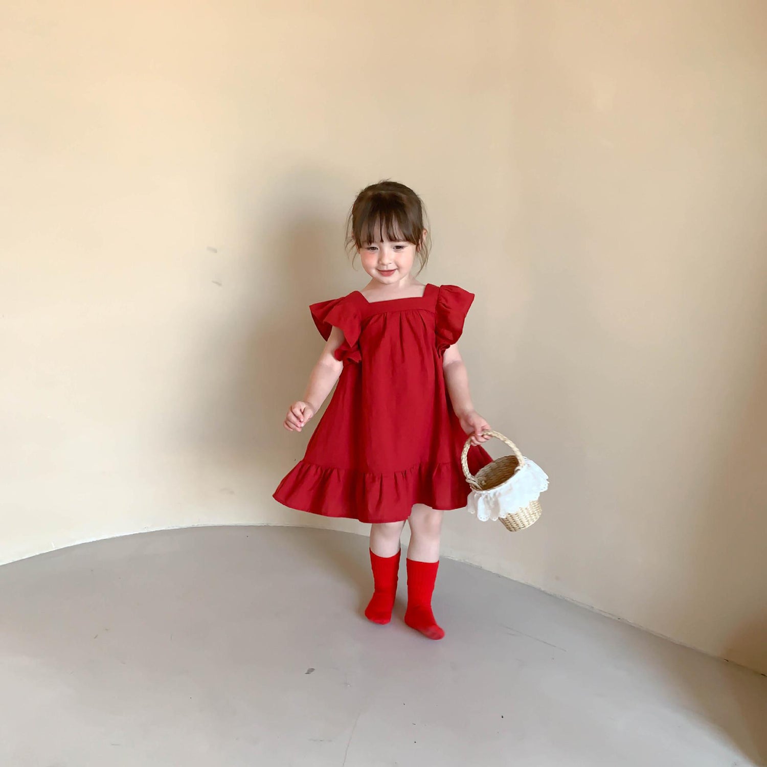 [507568] - Import Dress Kutung Anak Perempuan - Motif Back Ribbon