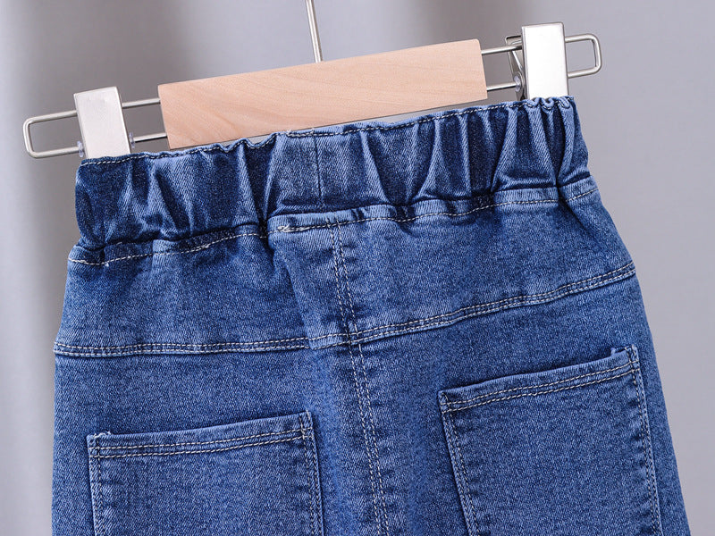 [102338] - Bawahan Jeans / Celana Panjang Anak Import - Motif Mickey Mouse Bordir