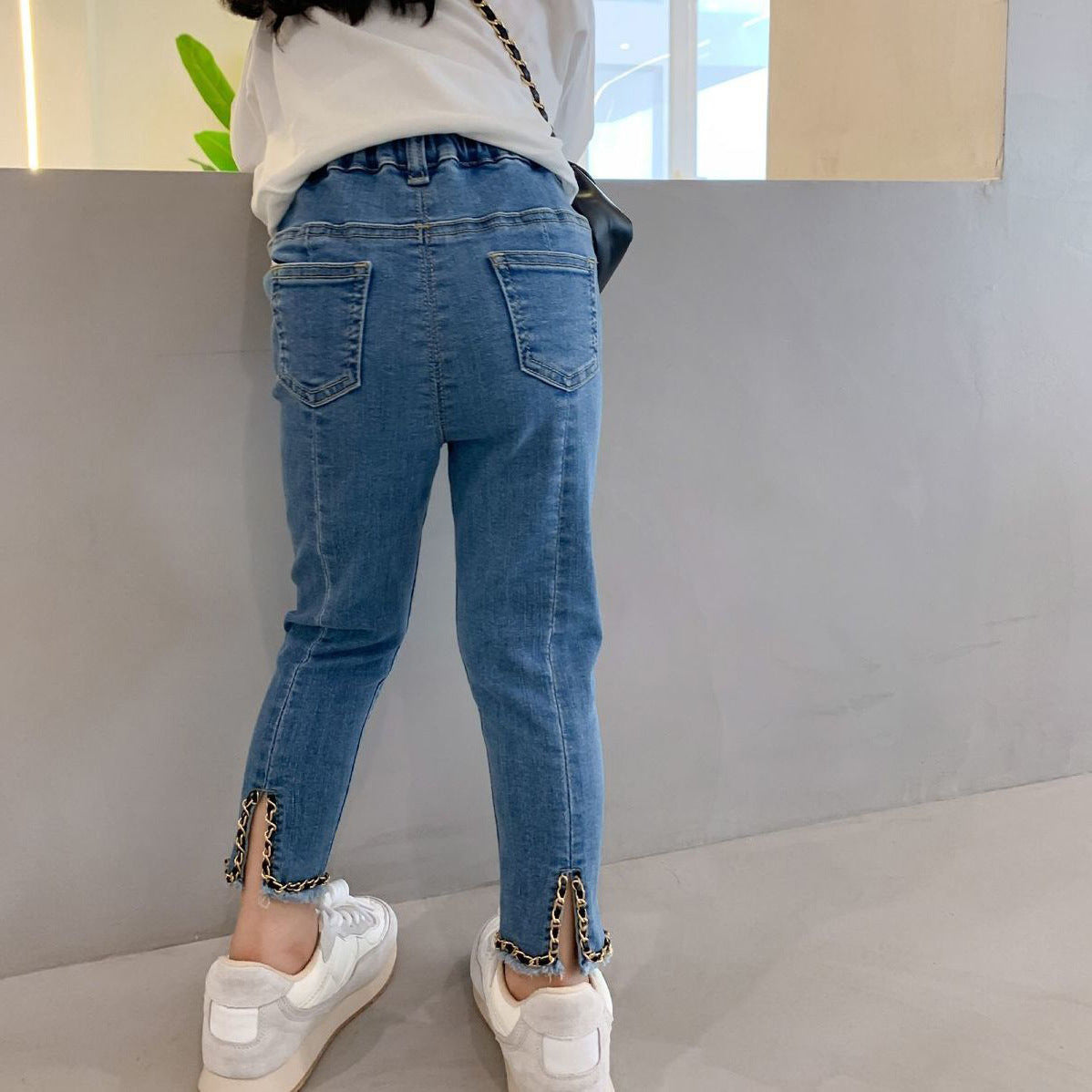 [507720] - Celana Panjang Jeans Rawis Import Anak Perempuan - Motif Middle Split