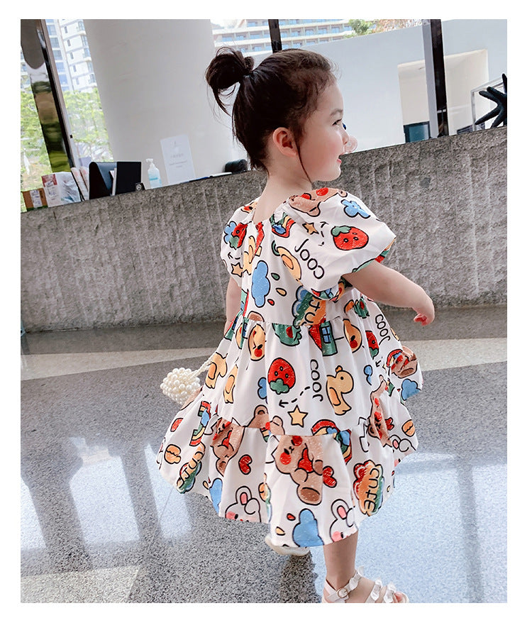 [507249] - Dress Fashion Anak Perempuan Import - Motif Doll Pictures