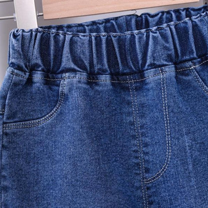 [102370] - Bawahan Jeans / Celana Panjang Anak Import - Motif Rabbit Accent 3D