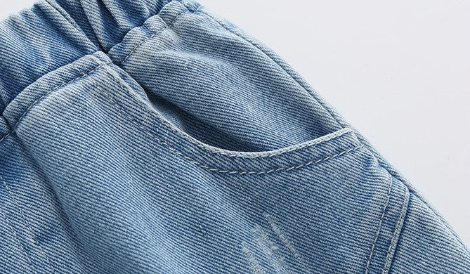 [513354] - Celana Jeans Pendek Fashion Anak Import - Motif Unique Jeans