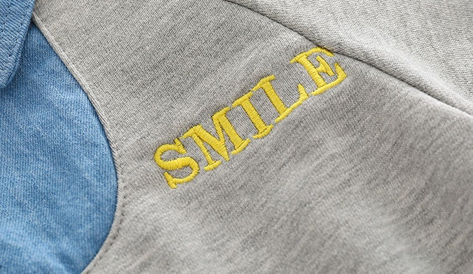[513425] - Atasan Import Sweater Kerah Anak - Motif Writing Smiles