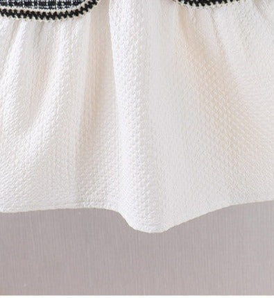 [352341] - Mini Dress Vest Rompi 2 in 1 Lengan Panjang Anak Perempuan - Motif Flower Plaid
