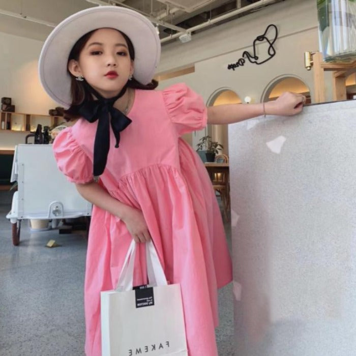 [507454] - Dress Fashion Anak Perempuan Import - Motif Simple Color