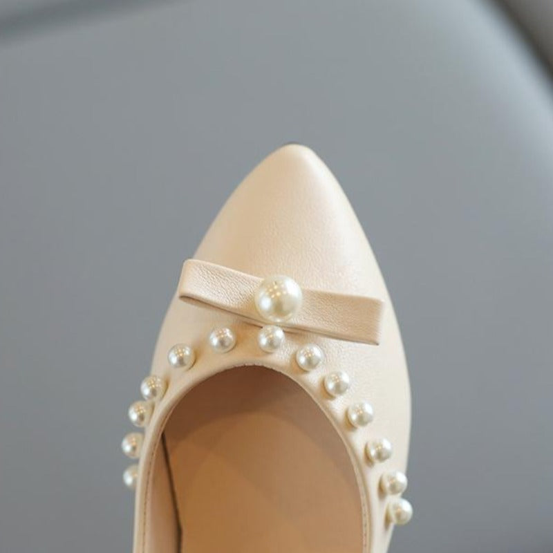 [381156] - Sepatu Flat Stylish Slip On Anak Import - Motif Plain Pearl
